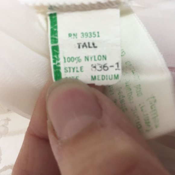 Vintage Jenelle M Tall White Negligee Peignor SET Sheer Chiffon Floral Lace Puff - Picture 6 of 11